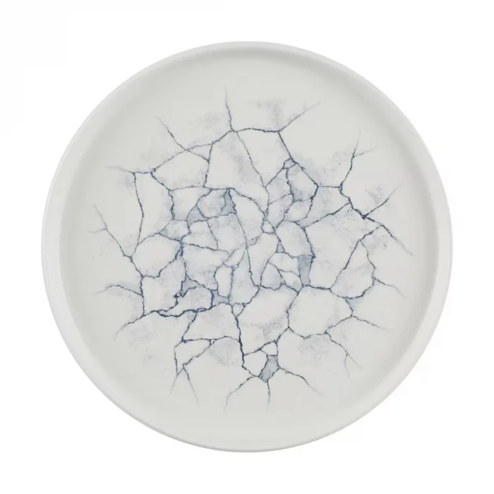 Churchill Studio Prints Kintsugi Pearl Walled Plates Grey 260mm (Pack of 6) - Image 1
