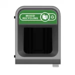 Rubbermaid Configure Recycling Bin with Mixed Recycling Label Green 57Ltr - Image 2
