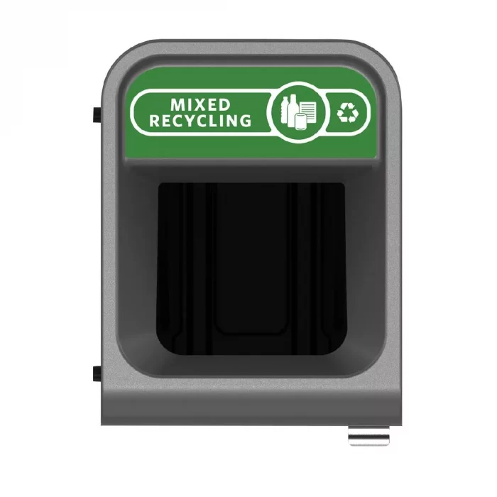 Rubbermaid Configure Recycling Bin with Mixed Recycling Label Green 57Ltr - Image 2