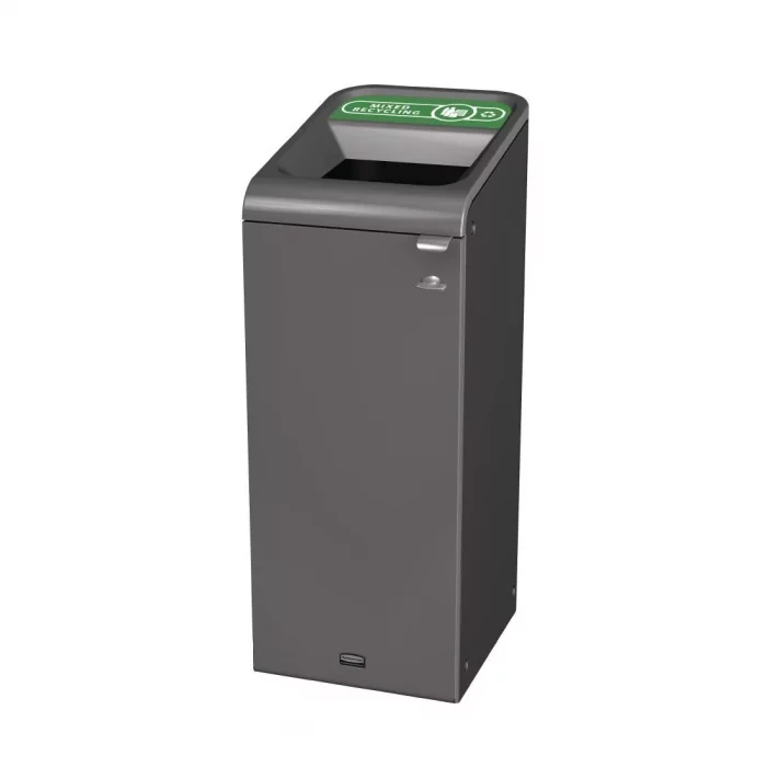 Rubbermaid Configure Recycling Bin with Mixed Recycling Label Green 57Ltr - Image 1