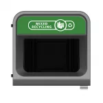 Rubbermaid Configure Recycling Bin with Mixed Recycling Label Green 87Ltr - Image 2