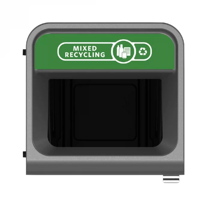 Rubbermaid Configure Recycling Bin with Mixed Recycling Label Green 87Ltr - Image 2