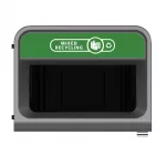 Rubbermaid Configure Recycling Bin with Mixed Recycling Label Green 125Ltr - Image 2