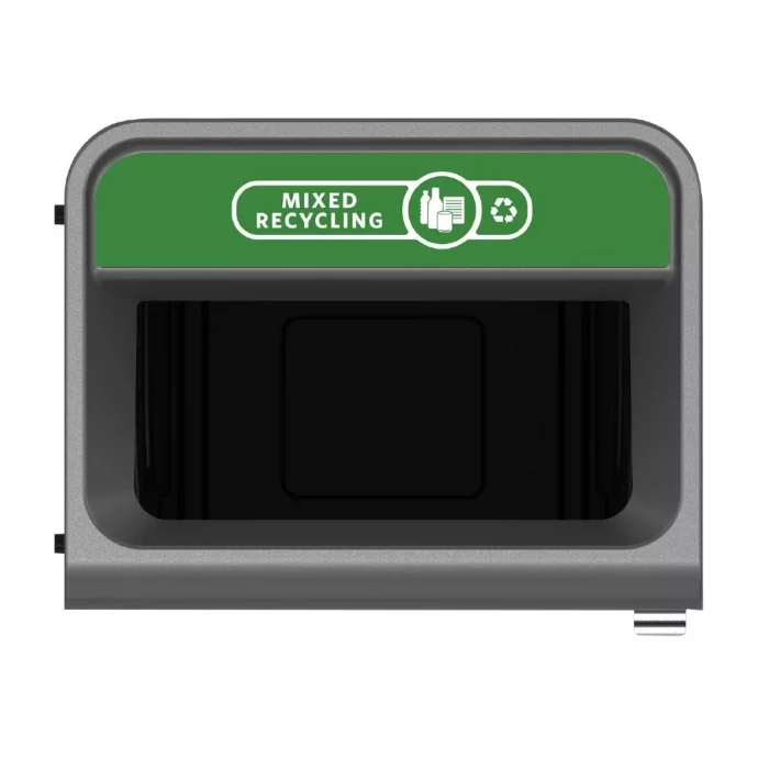 Rubbermaid Configure Recycling Bin with Mixed Recycling Label Green 125Ltr - Image 2