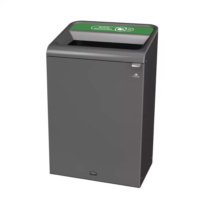 Rubbermaid Configure Recycling Bin with Mixed Recycling Label Green 125Ltr - Image 1