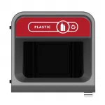 Rubbermaid Configure Recycling Bin with Plastic Recycling Label Red 87Ltr - Image 2