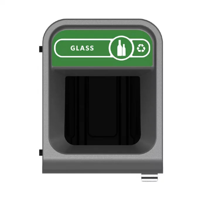 Rubbermaid Configure Recycling Bin with Glass Recycling Label Green 57Ltr - Image 2