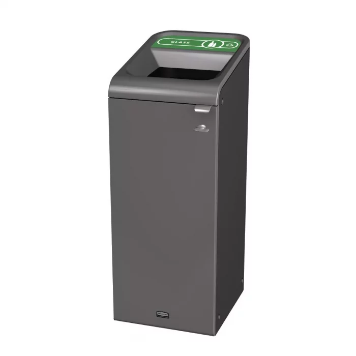 Rubbermaid Configure Recycling Bin with Glass Recycling Label Green 57Ltr - Image 1