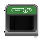 Rubbermaid Configure Recycling Bin with Glass Recycling Label Green 87Ltr - Image 2