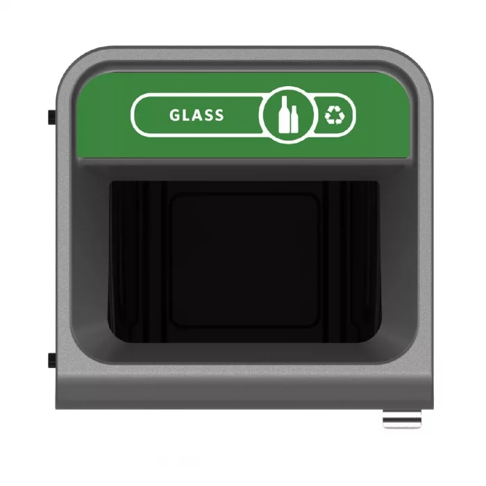 Rubbermaid Configure Recycling Bin with Glass Recycling Label Green 87Ltr - Image 2