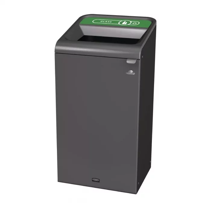 Rubbermaid Configure Recycling Bin with Glass Recycling Label Green 87Ltr - Image 1