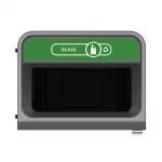 Rubbermaid Configure Recycling Bin with Glass Recycling Label Green 125Ltr - Image 2