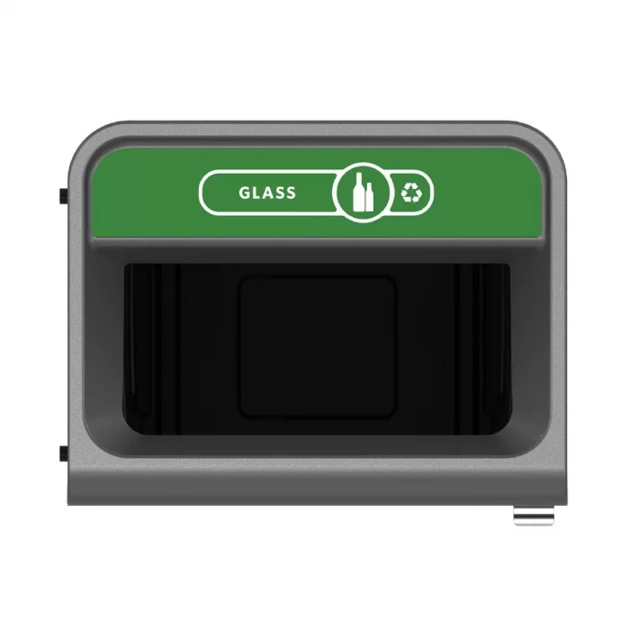 Rubbermaid Configure Recycling Bin with Glass Recycling Label Green 125Ltr - Image 2