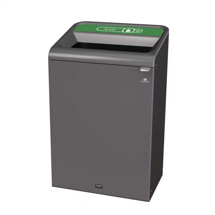Rubbermaid Configure Recycling Bin with Glass Recycling Label Green 125Ltr - Image 1