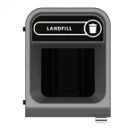 Rubbermaid Configure Recycling Bin with Landfill Label Black 57Ltr - Image 2