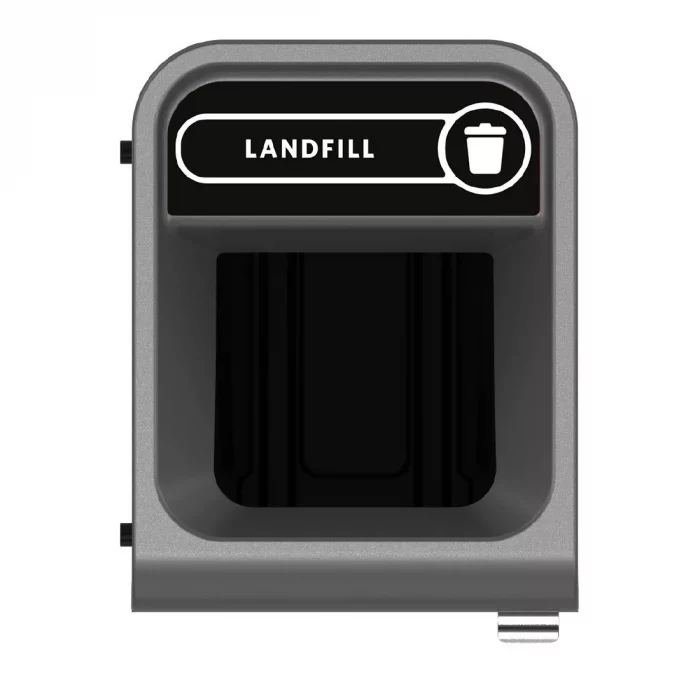 Rubbermaid Configure Recycling Bin with Landfill Label Black 57Ltr - Image 2