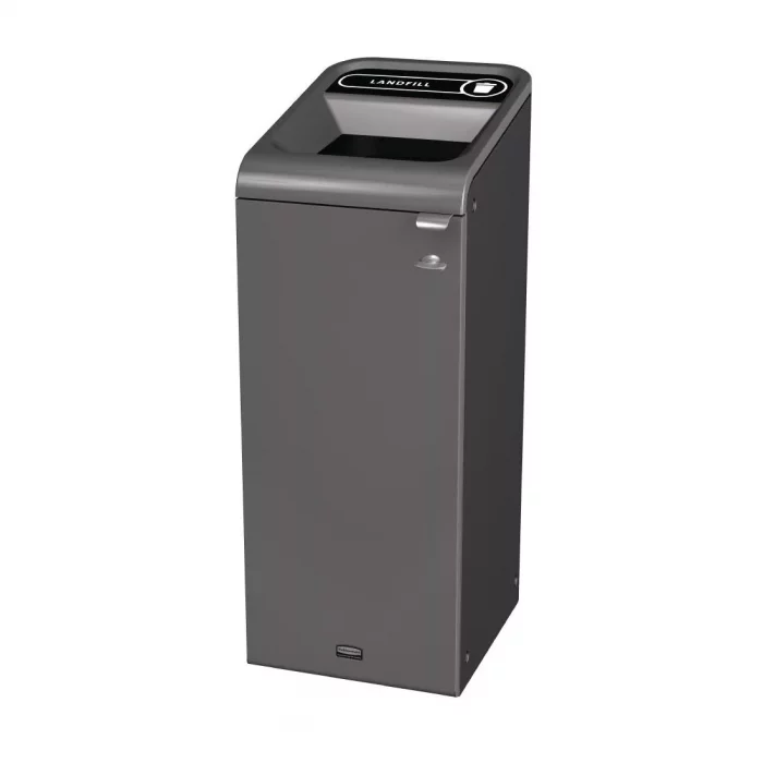 Rubbermaid Configure Recycling Bin with Landfill Label Black 57Ltr - Image 1