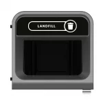 Rubbermaid Configure Recycling Bin with Landfill Label Black 87Ltr - Image 2