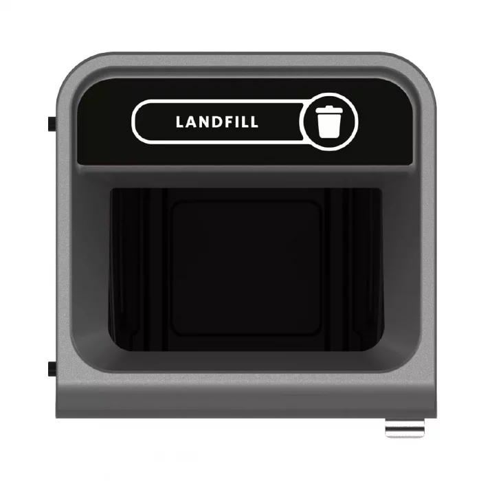 Rubbermaid Configure Recycling Bin with Landfill Label Black 87Ltr - Image 2