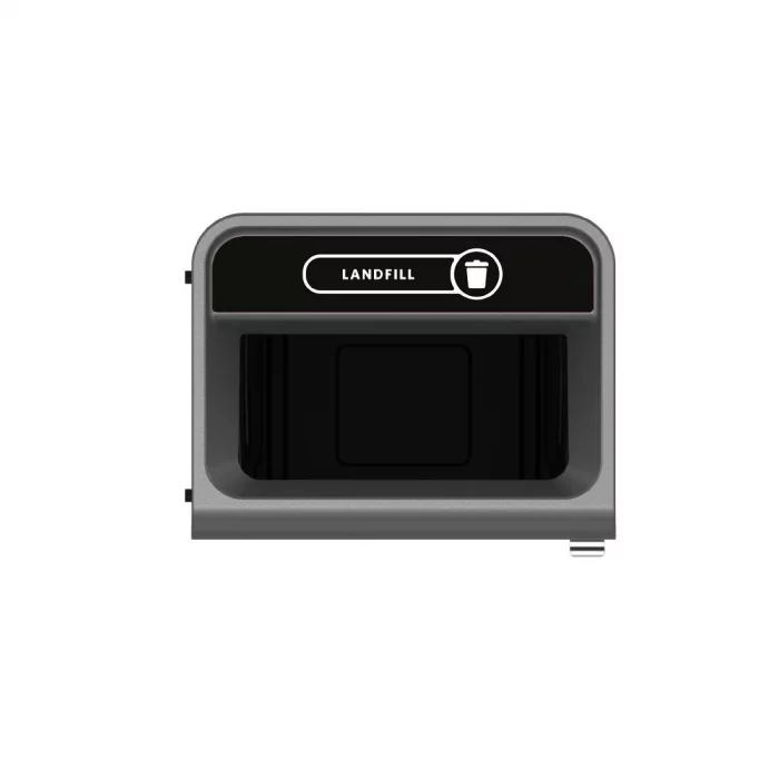 Rubbermaid Configure Recycling Bin with Landfill Label Black 125Ltr - Image 2