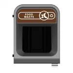 Rubbermaid Configure Recycling Bin with Food Waste Label Brown 57Ltr - Image 2