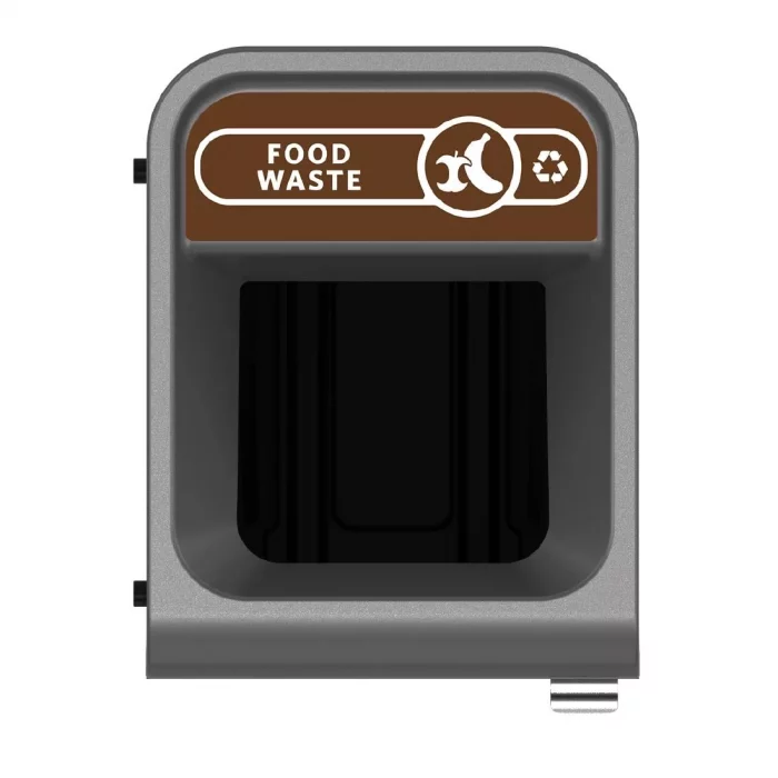 Rubbermaid Configure Recycling Bin with Food Waste Label Brown 57Ltr - Image 2
