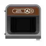 Rubbermaid Configure Recycling Bin with Food Waste Label Brown 87Ltr - Image 2