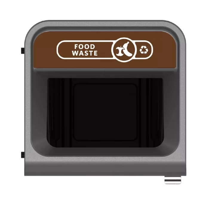 Rubbermaid Configure Recycling Bin with Food Waste Label Brown 87Ltr - Image 2