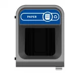 Rubbermaid Configure Recycling Bin with Paper Recycling Label Blue 57Ltr - Image 2