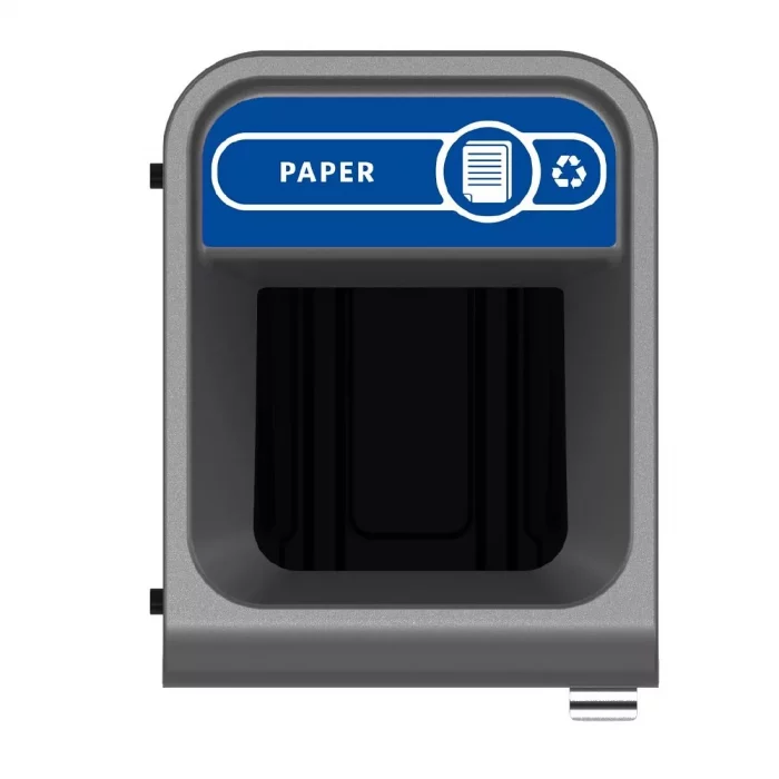 Rubbermaid Configure Recycling Bin with Paper Recycling Label Blue 57Ltr - Image 2