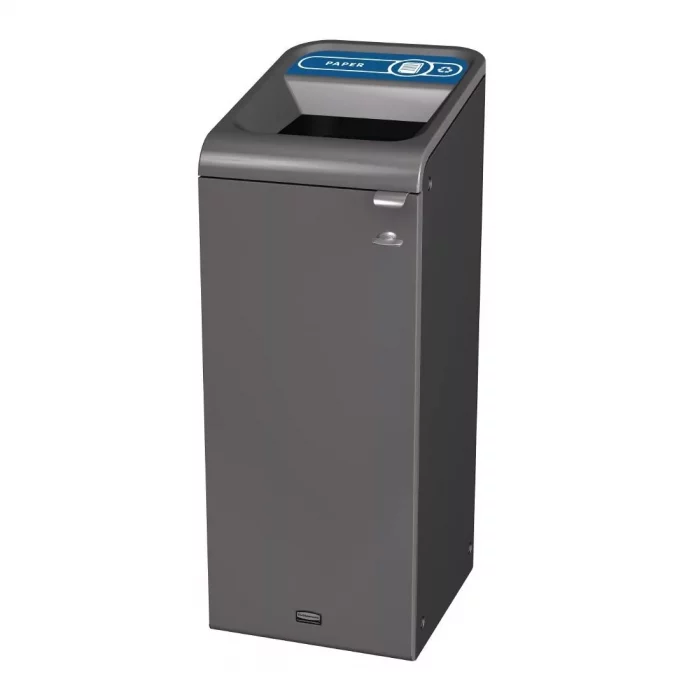 Rubbermaid Configure Recycling Bin with Paper Recycling Label Blue 57Ltr - Image 1
