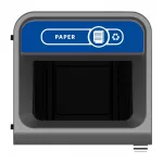 Rubbermaid Configure Recycling Bin with Paper Recycling Label Blue 87L - Image 2