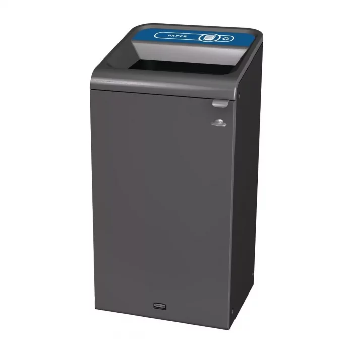 Rubbermaid Configure Recycling Bin with Paper Recycling Label Blue 87L - Image 1