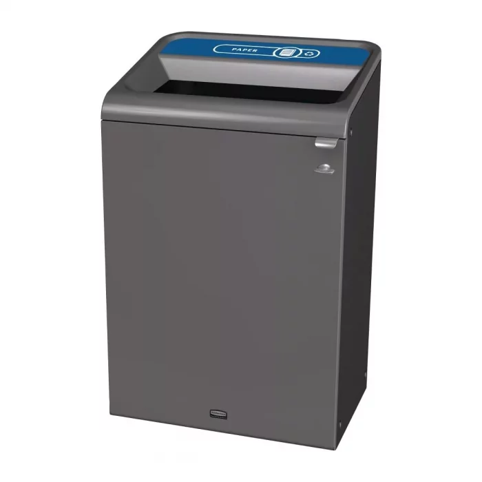 Rubbermaid Configure Recycling Bin with Paper Recycling Label Blue 125L - Image 1