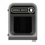 Rubbermaid Configure Recycling Bin with General Waste Label Black 57L - Image 2