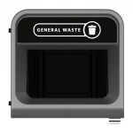 Rubbermaid Configure Recycling Bin with General Waste Label Black 87L - Image 2