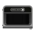 Rubbermaid Configure Recycling Bin with General Waste Label Black 125L - Image 2
