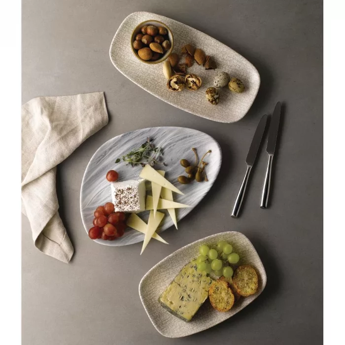 Churchill Breccia Oblong Chef Plate Agate Grey 157 x 237mm (Pack of 12) - Image 2