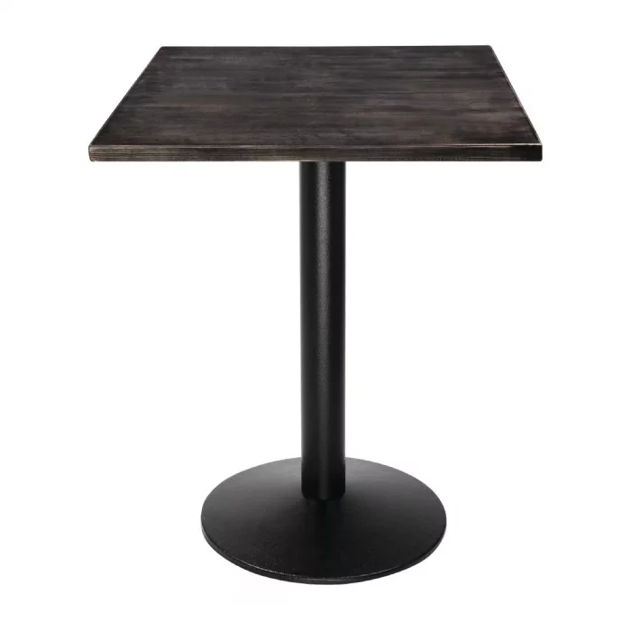 Bolero Pre-drilled Square Tabletop Vintage Black 700mm - Image 5
