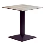 Turin Metal Base 600mm Square Dining Table with Laminate Top in Concrete