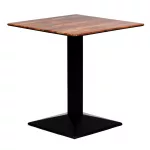 Turin Metal Base 600mm Square Dining Table w/Laminate Top in Planked Oak
