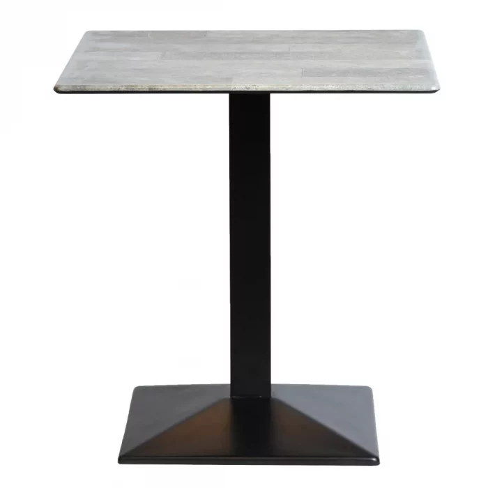 Turin Metal Base 700mm Square Dining Table with Laminate Top in Concrete - Image 2