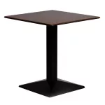 Turin Metal Base 700mm Square Dining Table with Laminate Top in Walnut