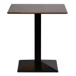 Turin Metal Base 700mm Square Dining Table with Laminate Top in Walnut - Image 2