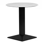 Turin Metal Base 600mm Round Dining Table with Laminate Top in Marble