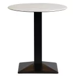 Turin Metal Base 600mm Round Dining Table with Laminate Top in Marble - Image 2