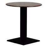 Turin Metal Base 600mm Round Dining Table with Laminate Top in Walnut