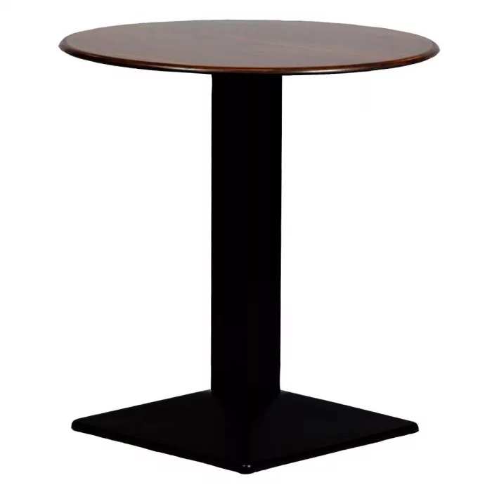 Turin Metal Base 600mm Round Dining Table with Laminate Top in Walnut - Image 1