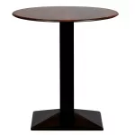 Turin Metal Base 600mm Round Dining Table with Laminate Top in Walnut - Image 2