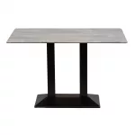 Turin Metal Base Rectangle Dining Table with Laminate Top in Concrete - Image 2